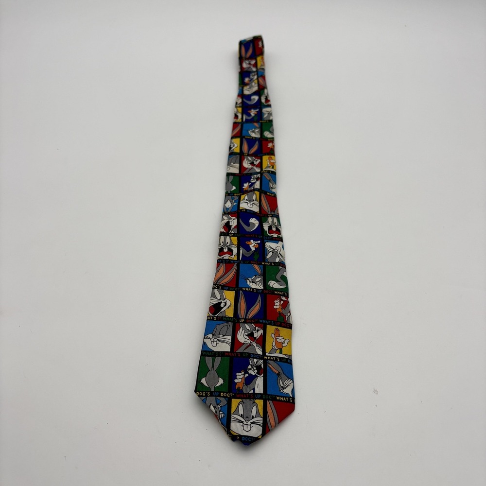 Bugs Bunny Looney Tunes Tie Mens One Size Multicolor Novelty What's Up Doc
